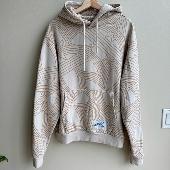 Adidas Originals Graphic Hoodie Tan & Cream Pattern - Picture 2 of 8